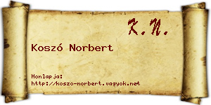 Koszó Norbert névjegykártya